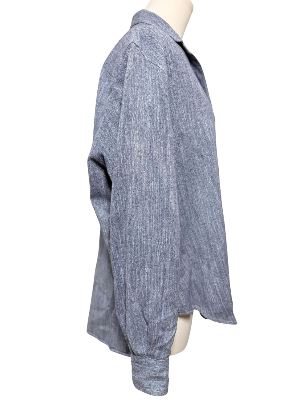 Frank & Eileen EILEEN Washed Indigo Flannel Button Down Shirt Size Medium - Picture 5 of 12